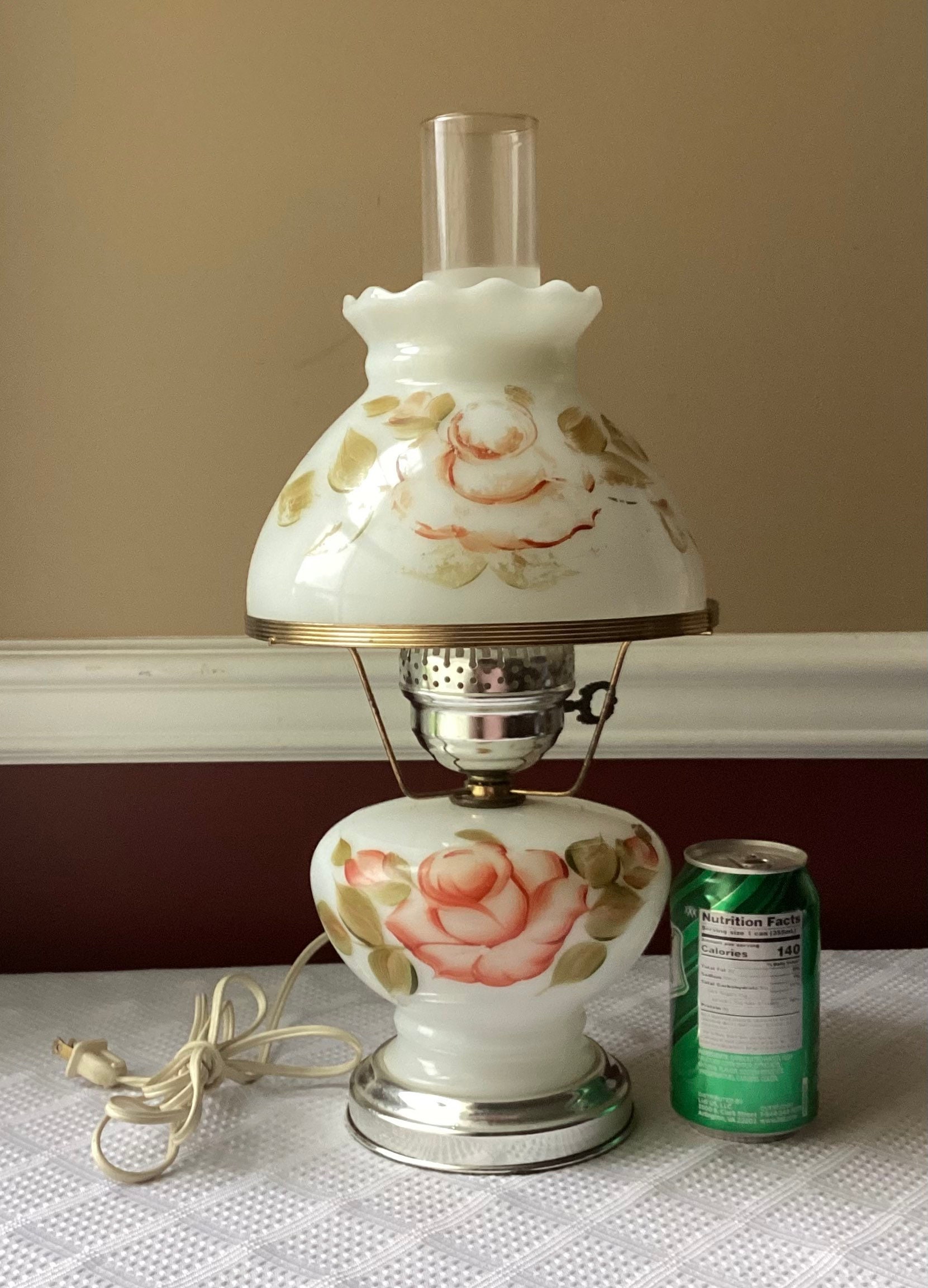 Vintage Milk Glass Parlor Lamp (working), 17 1/4” Tall - Etsy