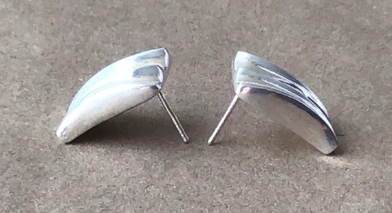 Pair Of Vintage 925 Sterling Silver Earrings Made… - image 2