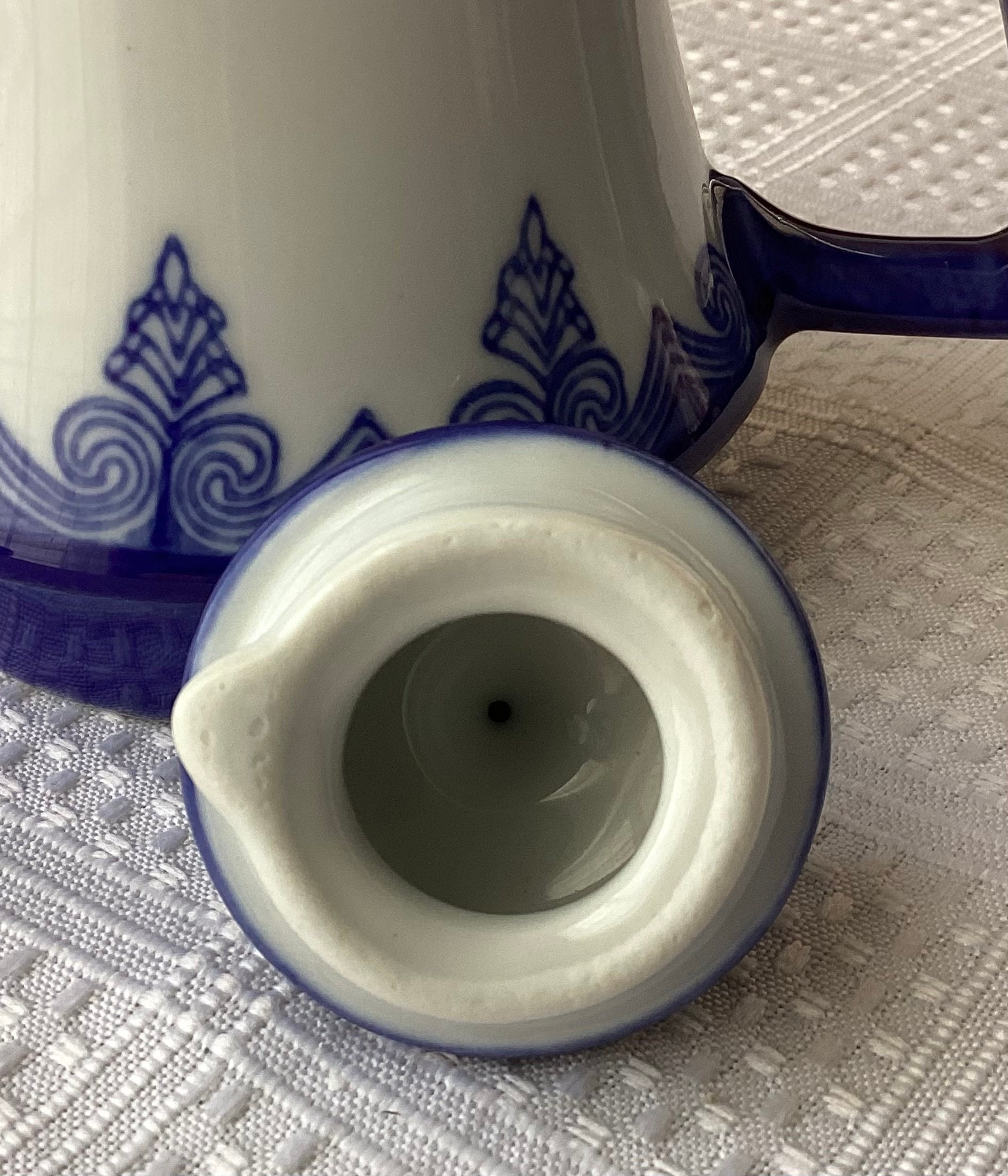 Small Vintage Bombay Porcelain Teapot Made in China Blue & Etsy