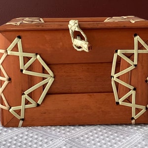 Vintage Hand Made Bamboo Box, Small Size: 5 5/8” L. X 3.5” X 3.5”, Unmarked