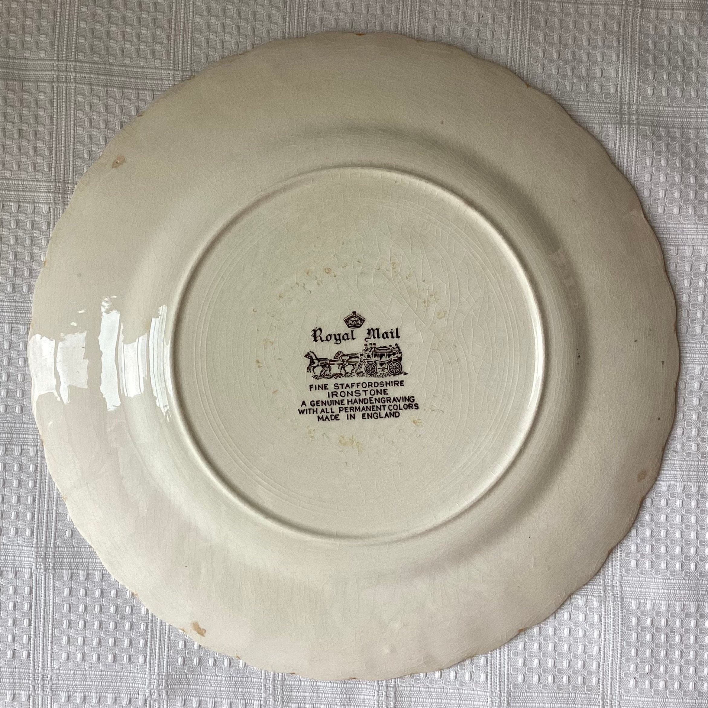 Vintage Royal Mail Staffordshire Ironstone Plate, Horse & Carriage