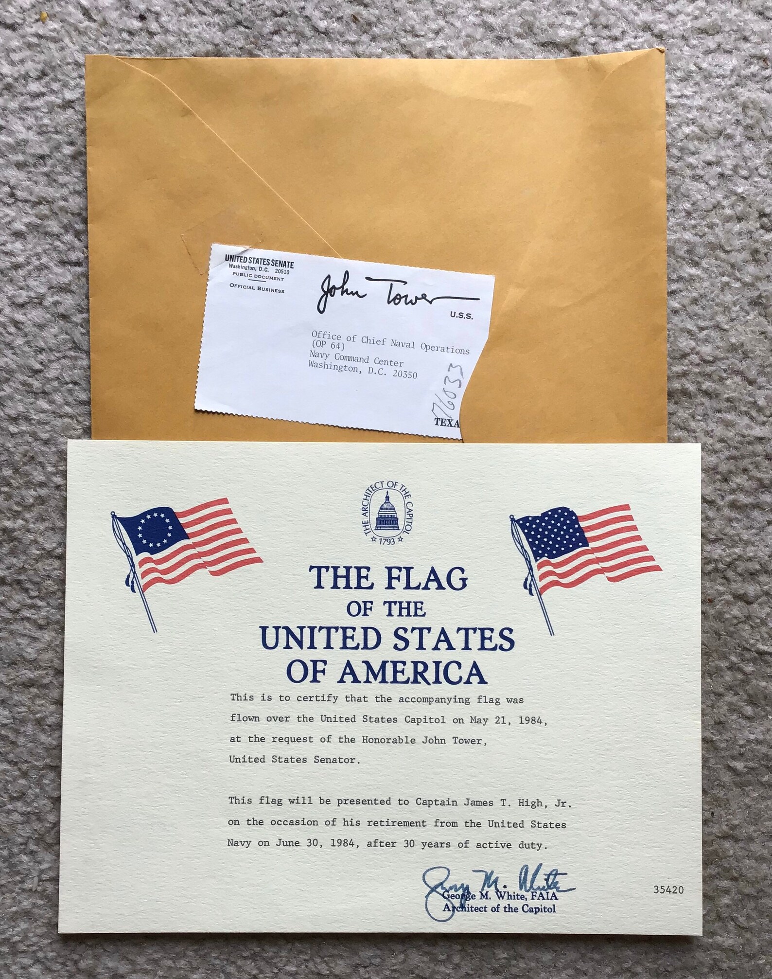 UnIted States Flag with COA Flown Over Capitol For Retirement Etsy