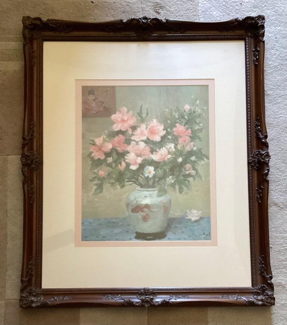 Vintage Marcel DYF Lithograph of A Flower Vase , 36” X 30