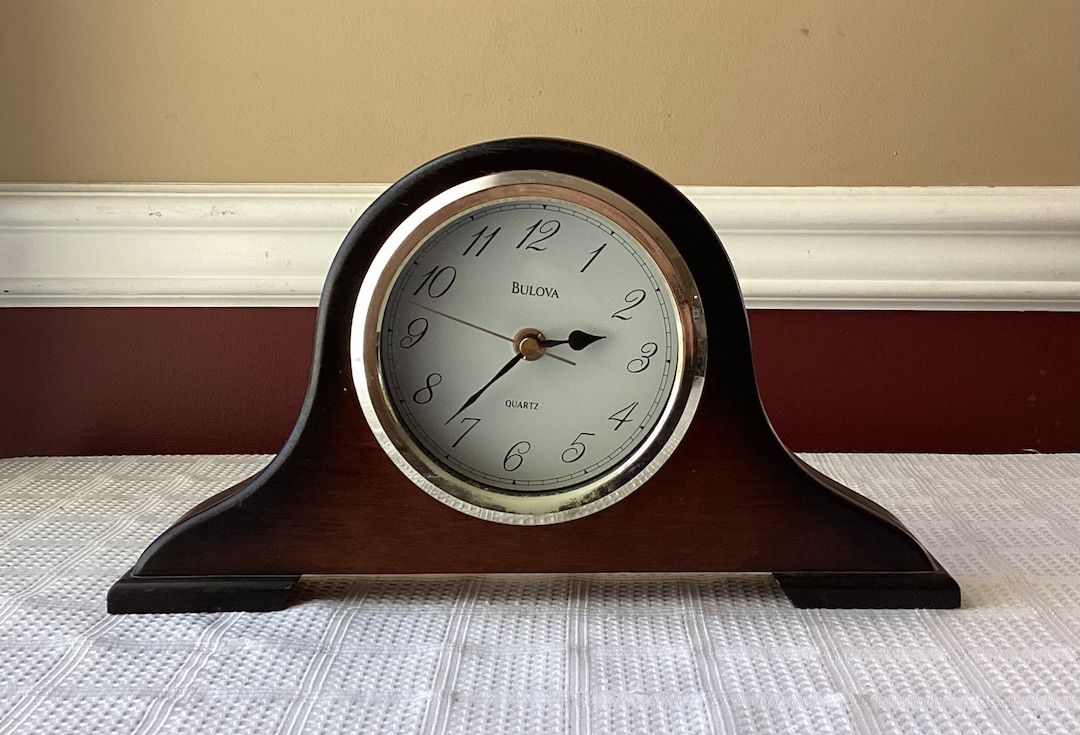 Vintage Bulova Quartz Mantel Clock Functional Made in Taiwan Etsy