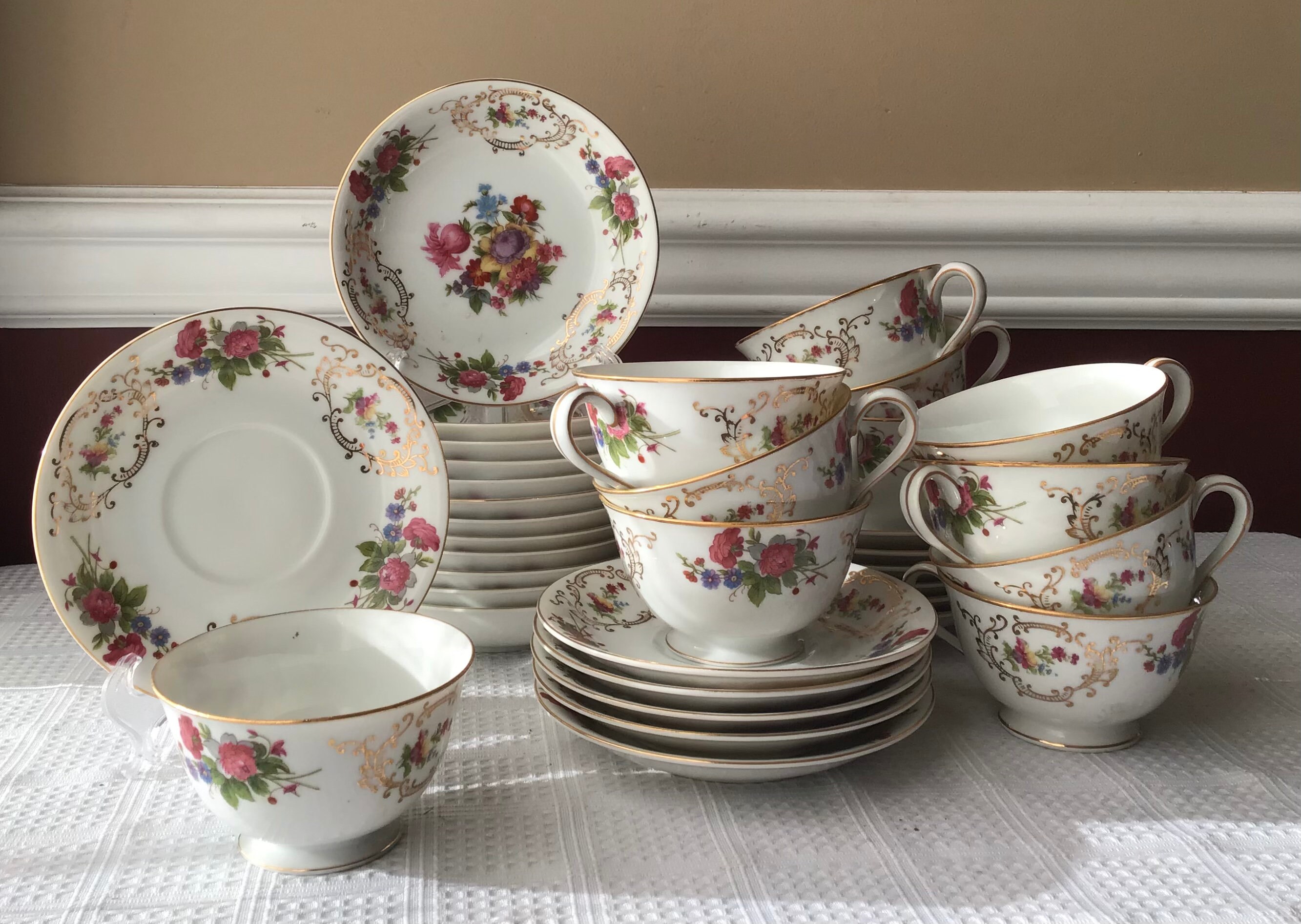 【vintage】usa製60's H. Freeman&Son setup Lot of 35-piece Vintage Adline China Occupied Japan Tea & Dessert