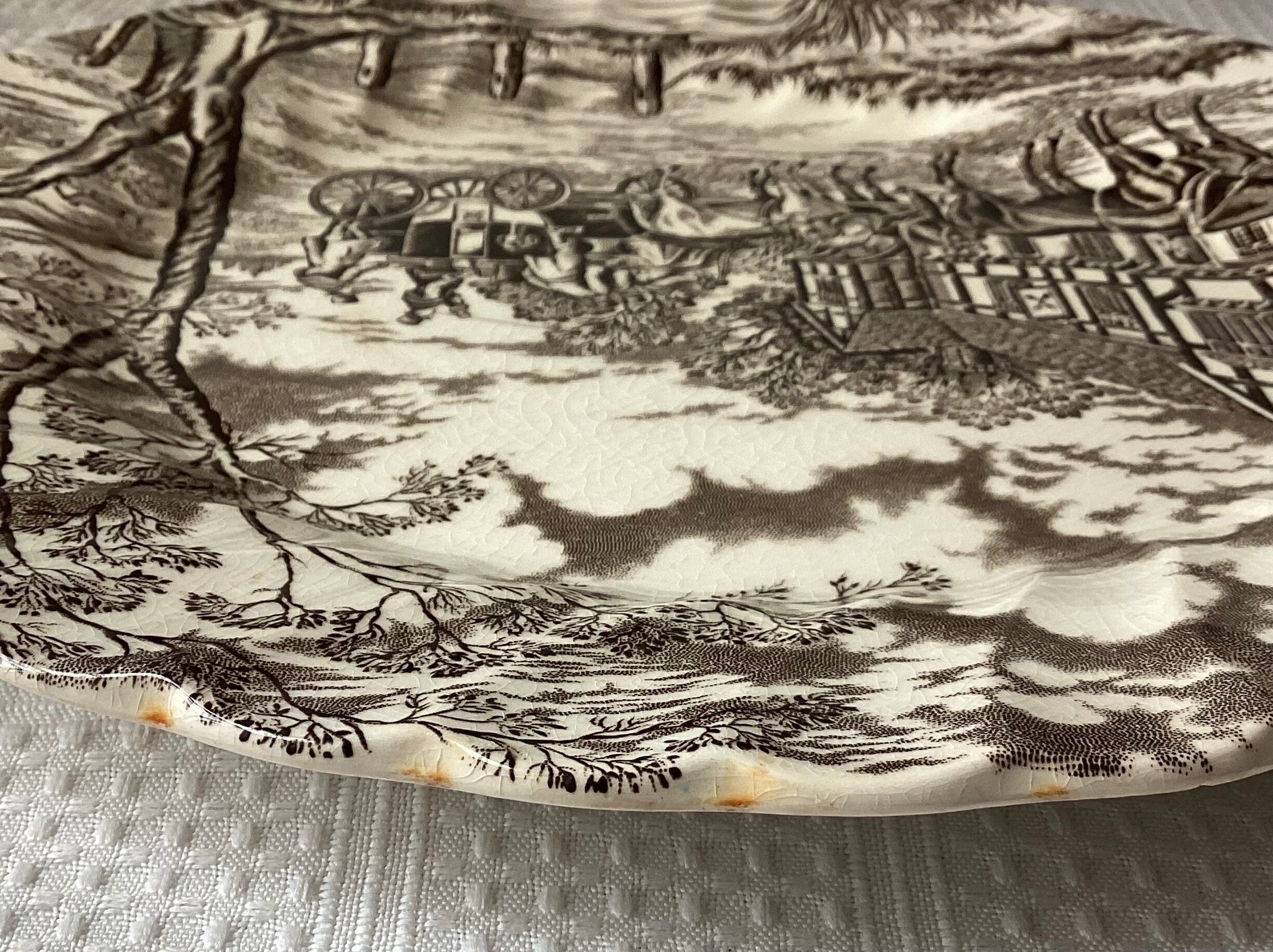 Vintage Royal Mail Staffordshire Ironstone Plate, Horse & Carriage