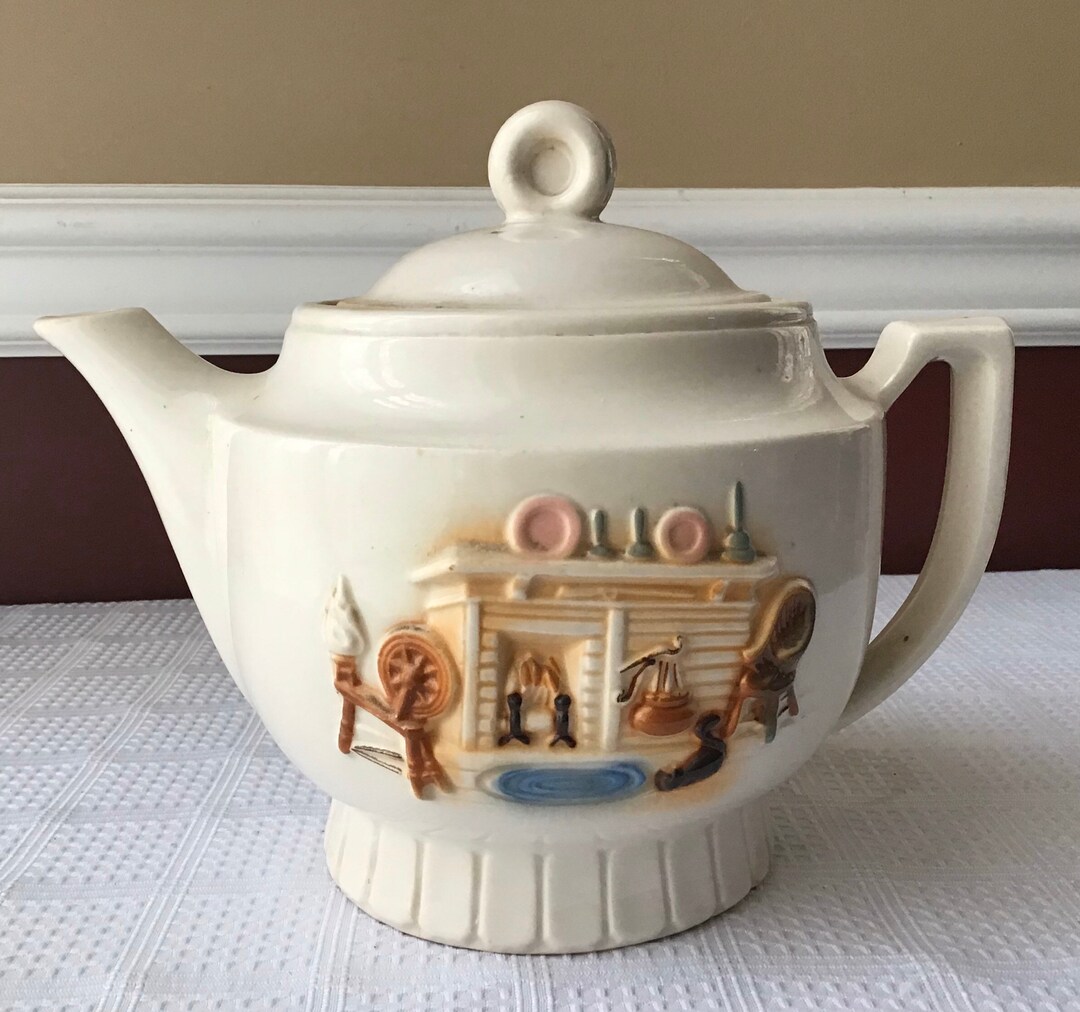 Large Antique/ Vintage American Ceramic Teapot Made in USA Etsy