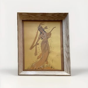 VTG Middle Eastern Orig. Gouache On Paper Art, Dancing Musician, Signed & Dated