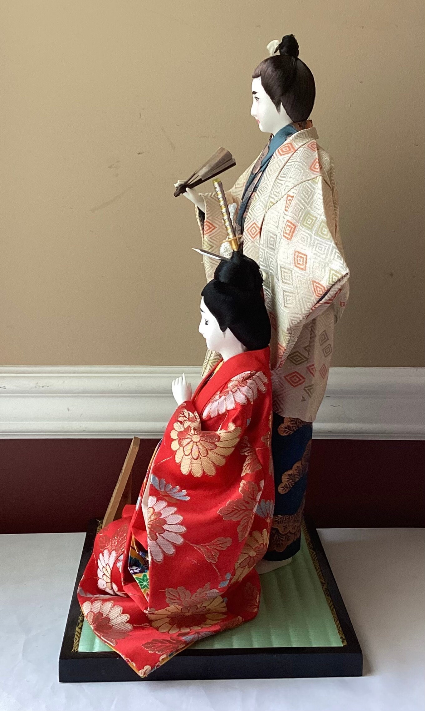 Vintage Japanese Ryukyu Dolls, 18.5