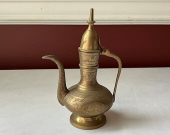 ブランドバッグ通販サイト Turkish Decorative Small Vintage Brass Figurine Pot Coffee 工芸品