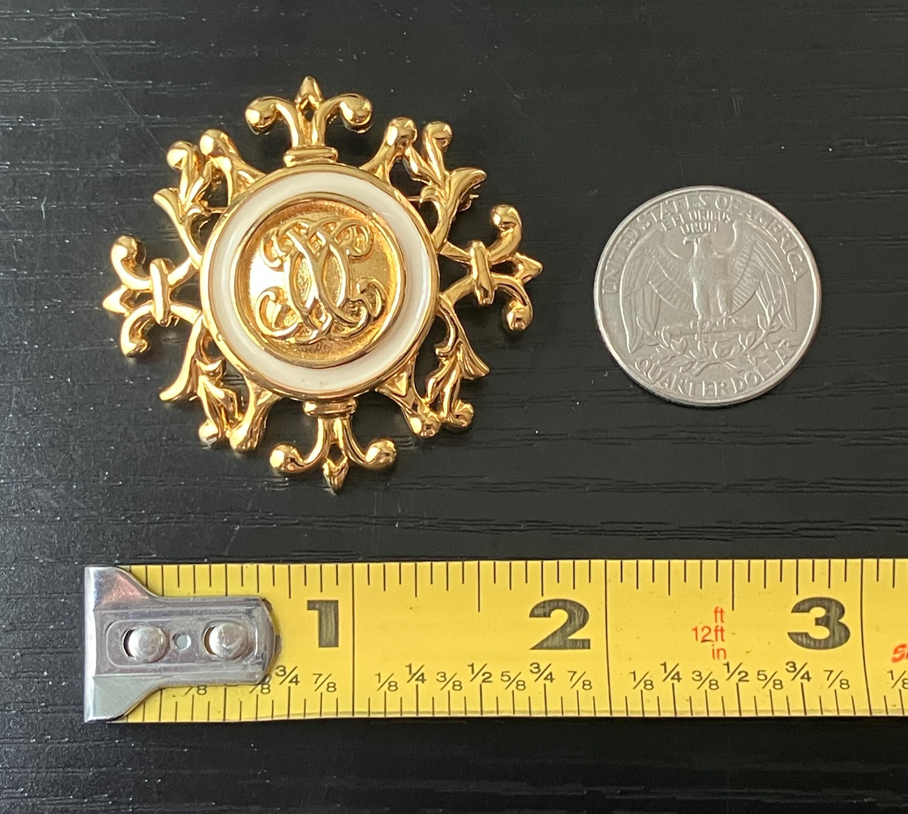 Vintage Anne Klein Brooch – Gold Tone Floral Scroll, Marked AK - Etsy
