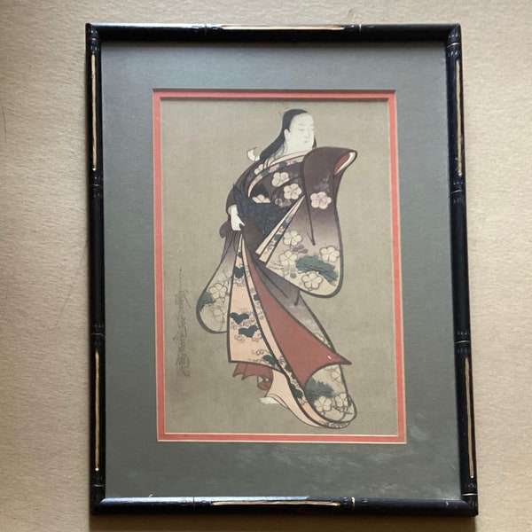 Antique Japanese Woodblock Print Art, Signed