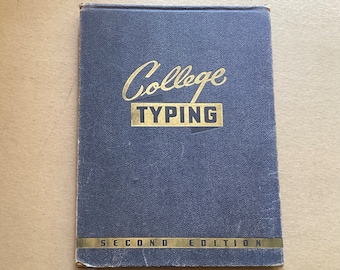 Vintage College Typing Book, Hard Cover, Second Edition, 1942