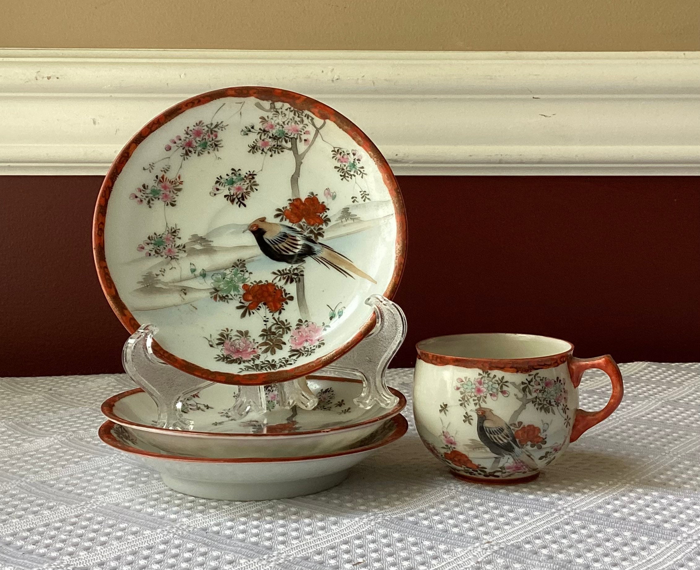 Japanese Antique Tea Set Birds - Etsy