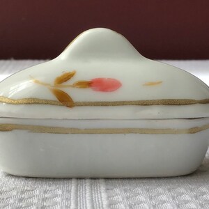 Vintage Small Porcelain Hand Painted Trinket Box