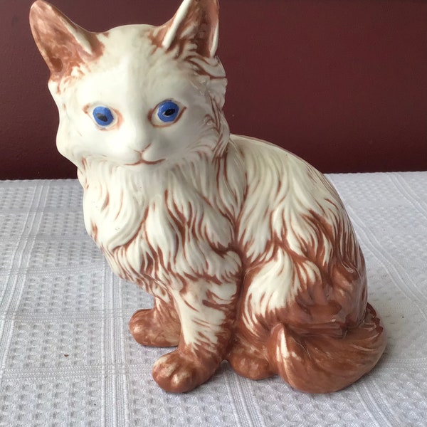 Vintage Ceramic Cat Figurine Marked Stamm, 5 1/2” x 4” x 2 1/2”