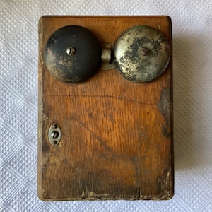 Western Electric Antique Wooden Crank Bell Wall Phone, 1907, Missing pieces