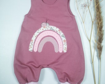 Strampler Romper Onesie Newborn Gr. 56 Applikation Regenbogen