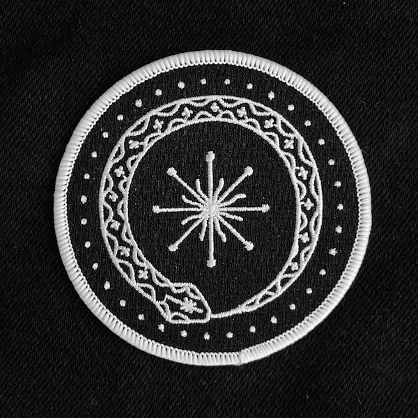 Ouroboros Aufnäher Patch Badge/ Ouroboros Bügelbild/ Schlange Aufnäher/ Stars and Crow/ Patch zum Aufbügeln/ Embroidered Patch