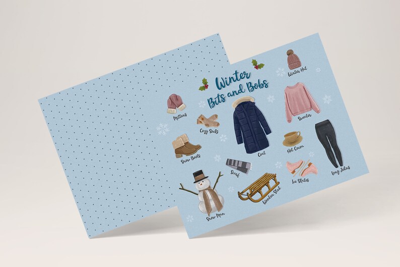 Winter Bits and Bobs Flashcards Literacy Game Matching and Etsy