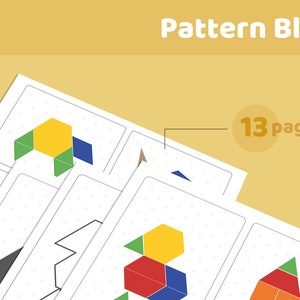 Pattern Blocks Game Tangram Pattern Blocks Pattern Logic STEM Game Algebra and Geometry Basics Fun Math Game Instant Download image 4
