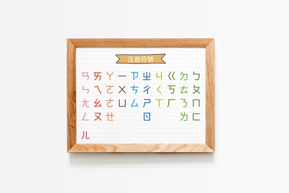 注音符號 Bopomofo Chinese Phonics Alphabet Taiwan Bopomofo Etsy Canada