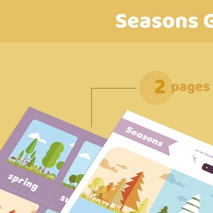 Seasons Chart Seasons Game Seasons Flash Cards Physical World Science Learning Verbal and Descriptive Skills Instant Download image 5