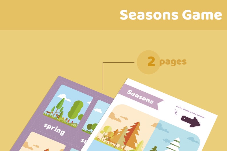 Seasons Chart Seasons Game Seasons Flash Cards Physical World Science Learning Verbal and Descriptive Skills Instant Download image 5