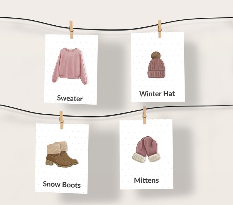 Winter Bits and Bobs Flashcards Literacy Game Matching and Etsy Canada