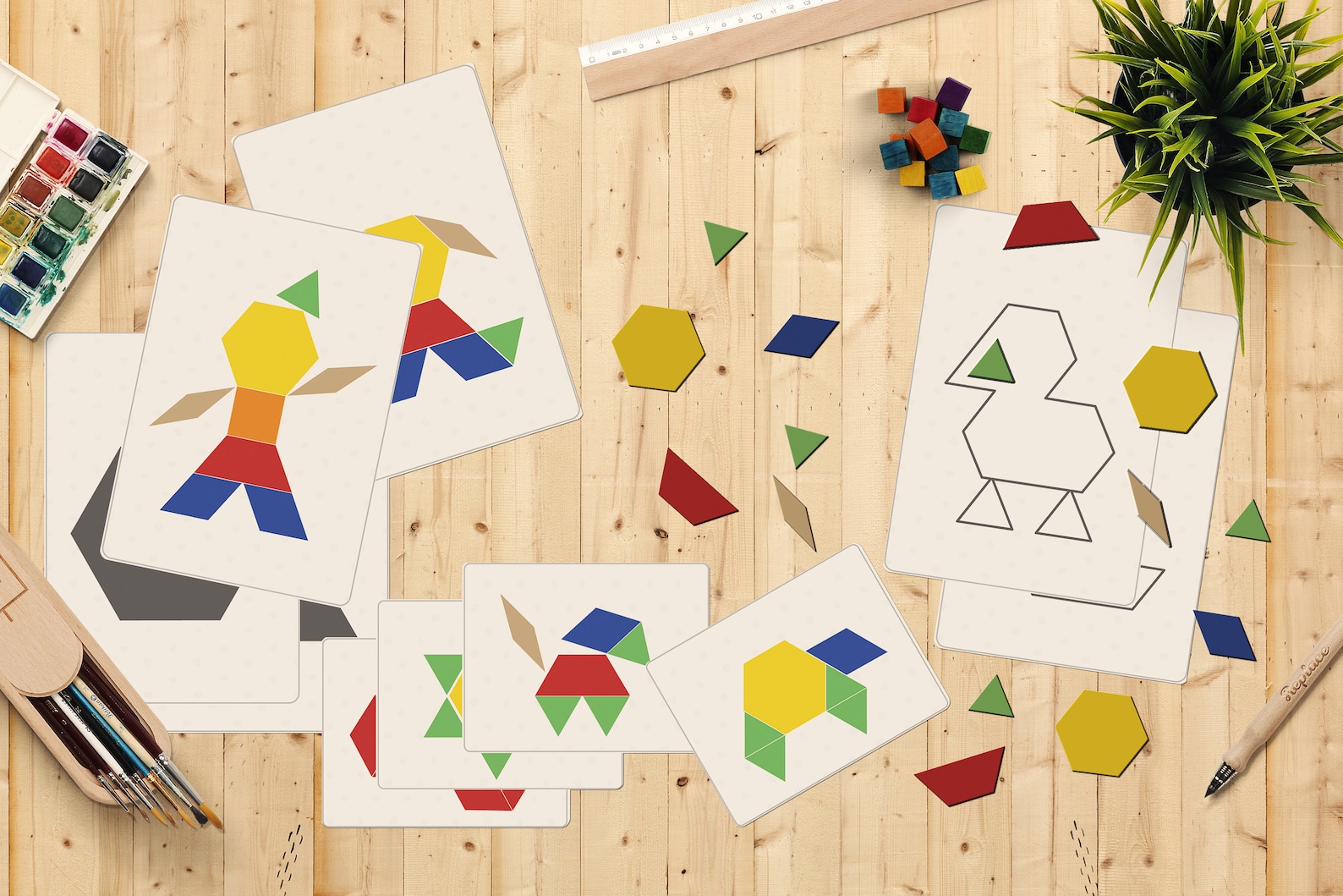 Pattern Blocks Game Tangram Pattern Blocks Pattern Logic STEM Game