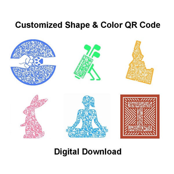Custom Color & Shape QR Code Digital Download - Small businesses, Websites, Scan to pay, Social Media, Instagram, Tiktok, Twitter, Wifi