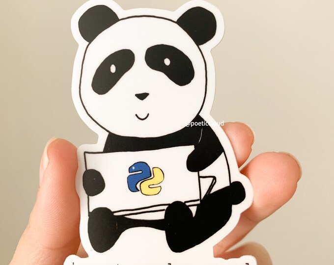 Panda Sticker | Data Science Gift | Import Pandas as Pd | Python Code ...