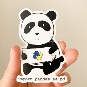 Panda Sticker Data Science Gift Import Pandas as Pd Python Code Sticker ...