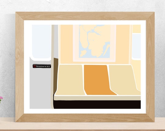 NYC Subway Car Art Print: Minimalist Transit Wall Decor