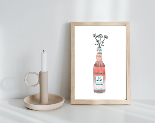 Nuoc Mam Fish Sauce Watercolor Art Print | Mid-Century Modern Housewarming