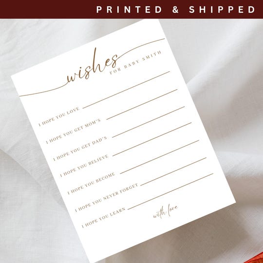 Personalized Wishes for Baby Cards: Gender Neutral Shower Game