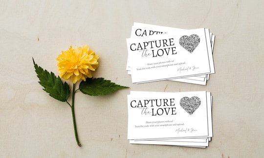 Personalized Wedding Photo Sharing Cards with QR Code