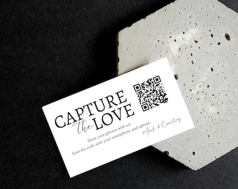 Personalized Wedding Photo Sharing Card with QR Code