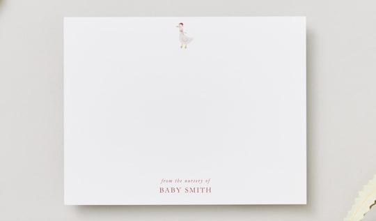 Personalized Christmas Baby Silly Goose Stationery Set | Baby Shower Thank You Cards