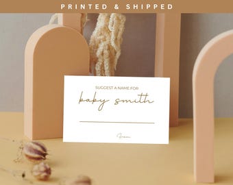 Personalized Baby Name Suggestion Cards: Baby Shower Game