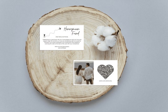 Personalized Honeymoon Fund Card: QR Code Wedding Card