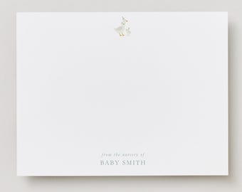 Vintage Baby Shower Thank You Note cards | Mommy and Baby Goose Note Card | Custom Baby Shower Gift | Stationery Set | From the Nursery of