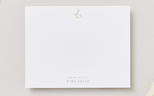 Vintage Baby Shower Thank You Note cards | Mommy and Baby Goose Note Card | Custom Baby Shower Gift | Stationery Set | From the Nursery of