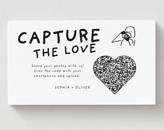 Personalized Wedding Photo Sharing Card with QR Code