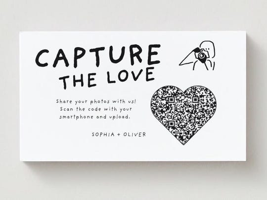 Personalized Wedding Photo Sharing Card with QR Code