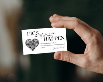Personalized Wedding Photo Sharing Card with QR Code
