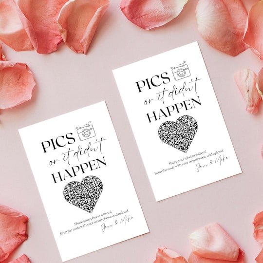 Custom Wedding Photo Sharing QR Code Card (Digital Download)