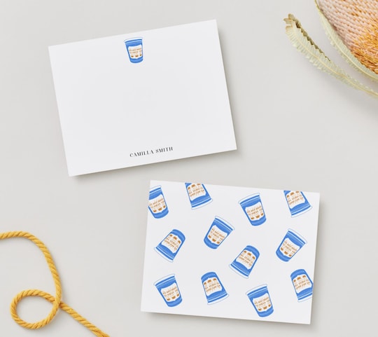 Personalized NYC Greek Coffee Cup Stationery: Thank You Cards