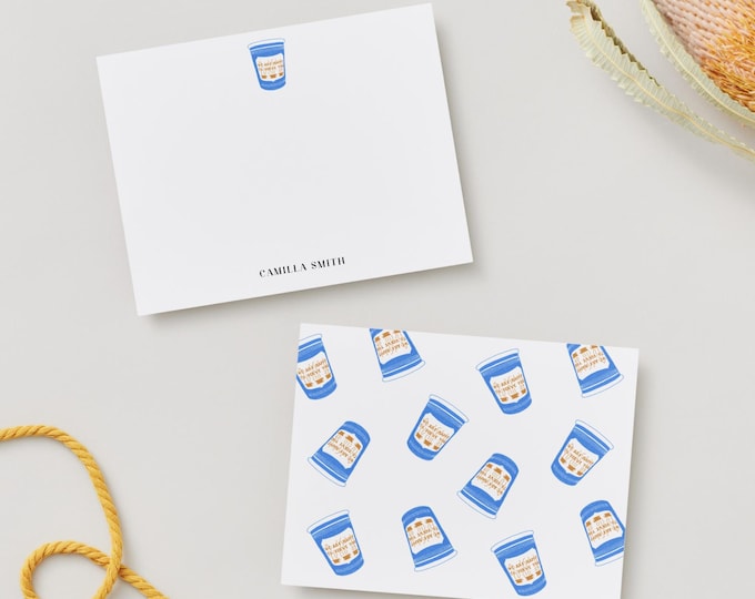 Personalized NYC Greek Coffee Cup Stationery: Thank You Cards