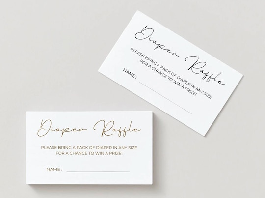 Diaper Raffle | Baby Shower Games | Gender Neural | Minimalist